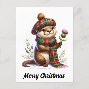 Carte Postale Noël écossais Otter Noël