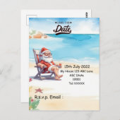 Carte Postale Noël en juillet avec SANTA CLAUS Enregistrer la da (Devant / Derrière)