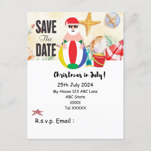 Carte Postale Noël en juillet avec SANTA CLAUS Enregistrer la da