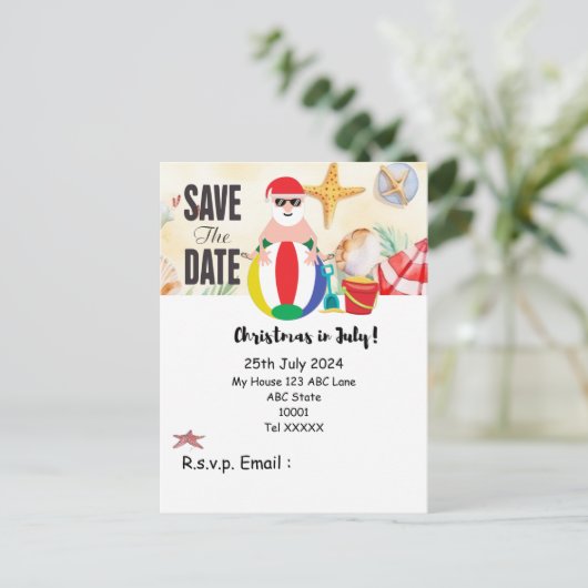 Carte Postale Noël en juillet avec SANTA CLAUS Enregistrer la da (Debout devant)