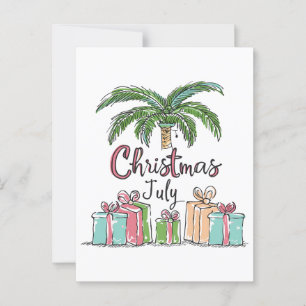 Carte Postale Noël en juillet Vacances tropicales Cadeaux & Déco
