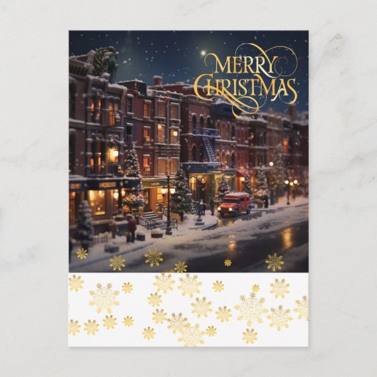 Carte Postale Noël en ville. (Devant)