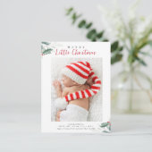 Carte Postale noël faire-part de naissance de vacances verdure (Debout devant)