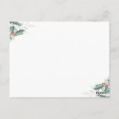 Carte Postale noël faire-part de naissance de vacances verdure (Dos)