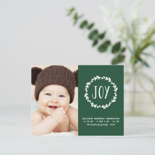 Carte Postale Noël Faire-part de naissance vert