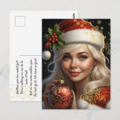 Carte Postale Noël. Félicitation.  (Devant / Derrière)