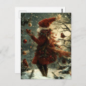 Carte Postale Noël festif Salutation nostalgique Père Noël (Devant / Derrière)