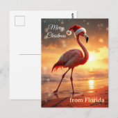 Carte Postale Noël flamant rose (Devant / Derrière)