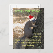 Carte postale Noël Gangster Père Noël Squirel (Devant / Derrière)