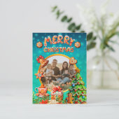 Carte Postale Noël Gingerbread Candy House et Nouvel An (Debout devant)