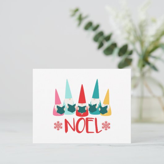 Carte Postale Noel Gnomes (Debout devant)
