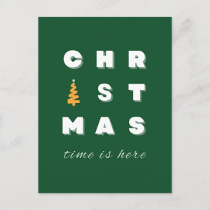 Carte Postale Noël, Green Christmas Art, période des fêtes