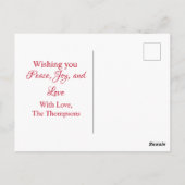 Carte Postale Noël hiver Cardinal Rouge Woodland (Dos)