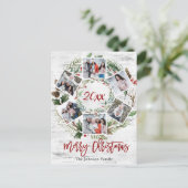 Carte Postale Noël Holly Berry Birch Bark 6 PHOTO Salutation (Debout devant)