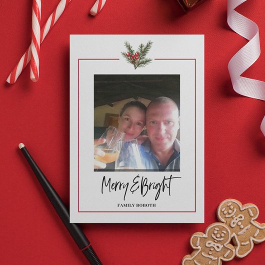 Carte postale Noël Holly Branch Holiday