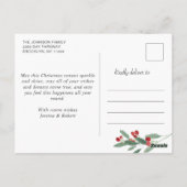 Carte Postale Noël Holly PHOTO Birch Bark voeux de Noël (Dos)