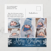 Carte Postale Noël Holly Rustic 5 PHOTO Salutation Holiday Po (Devant / Derrière)