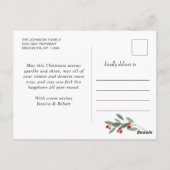 Carte Postale Noël Holly Rustic 5 PHOTO Salutation Holiday Po (Dos)