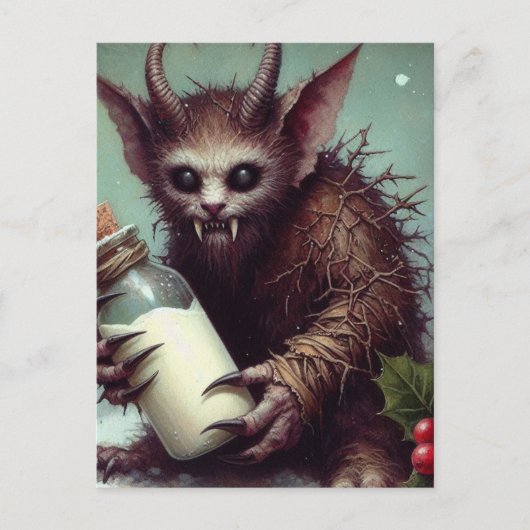 Carte Postale Noël Horreur Krampus Kitty Fairy Éffrayant (Devant)