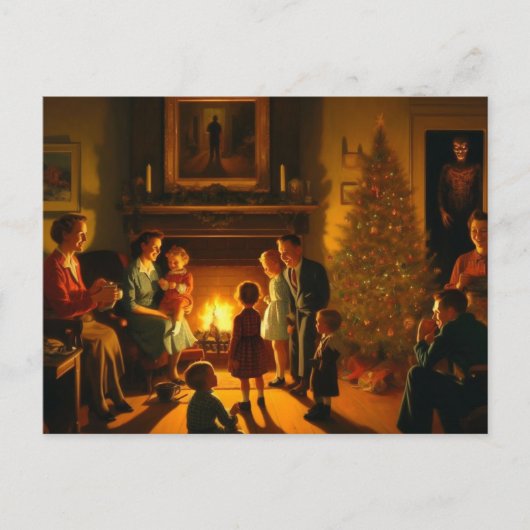 Carte Postale Noël Horreur Retro Vintage (Devant)