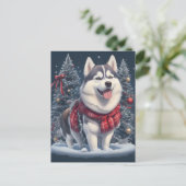 Carte Postale Noël Husky Chien magique Noël Noël Esprit de Noël (Debout devant)