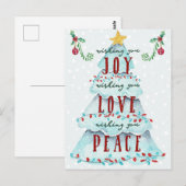 Carte Postale Noël Joie Amour et Paix (Devant / Derrière)