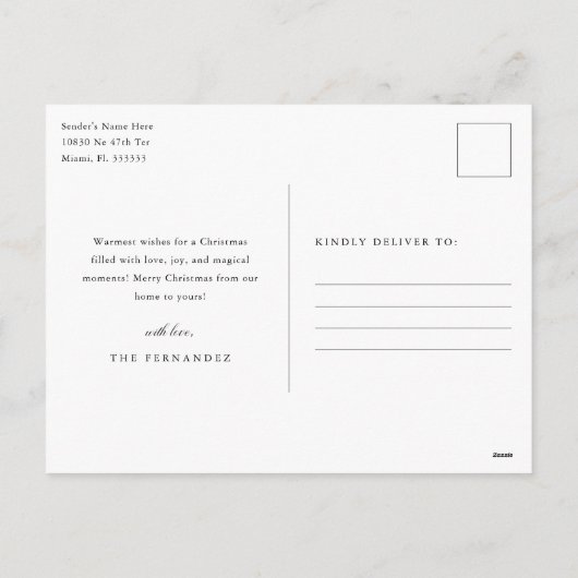 Carte postale Noël Joyeux Et Joyeux Fêtes Mariés (Dos)