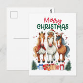 Carte Postale Noël Joyeux Horsemas Cheval de Noël (Devant / Derrière)