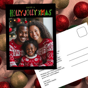 Carte Postale NOËL JOYEUX XMAS Vacances de Noël PERSONNALISÉE Ph