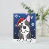 Carte postale Noël Kawaii Boston Terrier (Debout devant)