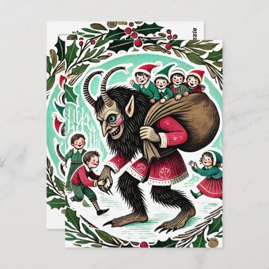 Carte Postale Noël Krampus (Devant / Derrière)