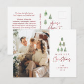 Carte Postale Noël le plus joyeux, Photo de famille de l'arbre d (Devant / Derrière)