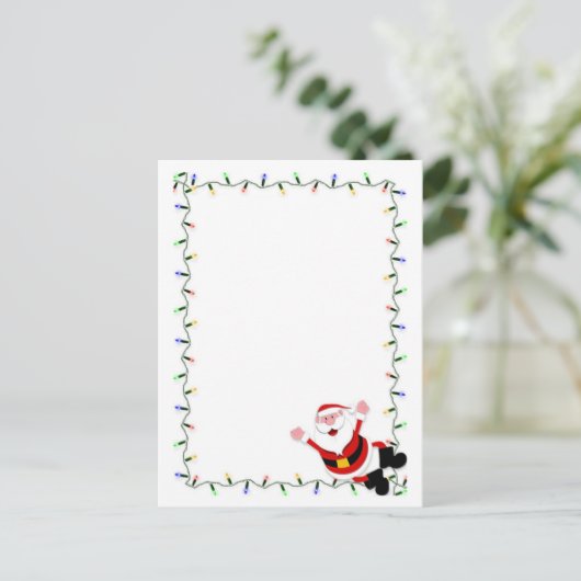 Carte postale Noël Light Border Père Noël Holiday (Debout devant)