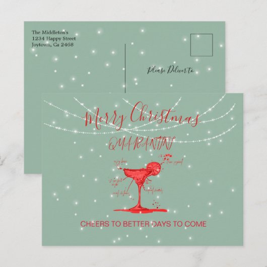 Carte Postale Noël Martini Martini Green (Devant / Derrière)