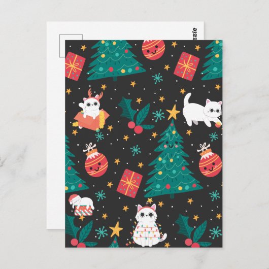 Carte Postale Noël Meowy (Devant / Derrière)