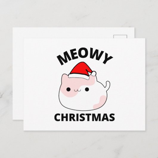 Carte Postale Noël Meowy (Devant / Derrière)