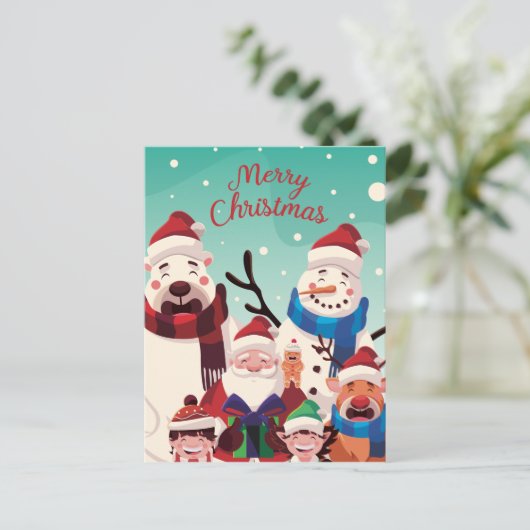 Carte Postale Noël mignon (Debout devant)