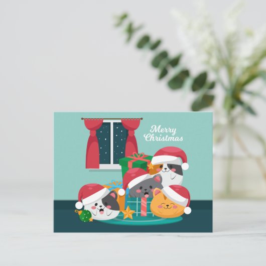 Carte Postale Noël mignon (Debout devant)