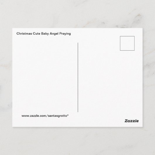 Carte Postale Noël mignon bébé ange prier (Dos)