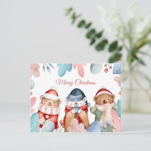 Carte postale Noël mignonne (Debout devant)