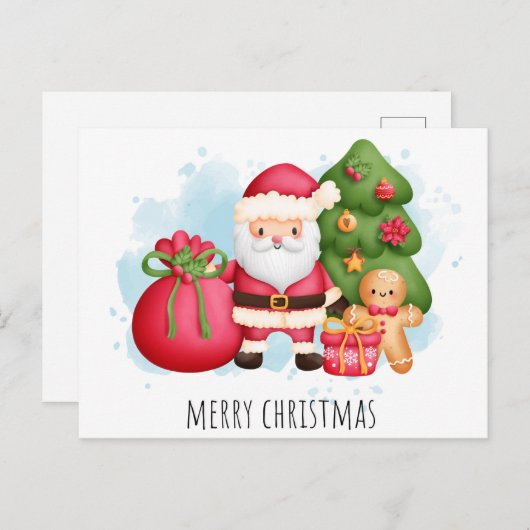 Carte postale Noël mignonne (Devant / Derrière)