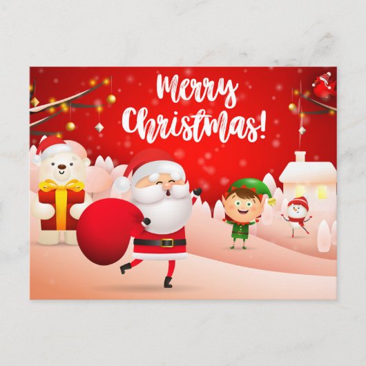 Carte postale Noël mignonne (Devant)