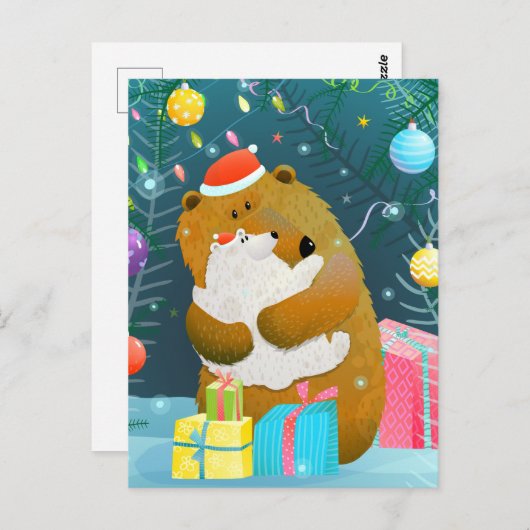 Carte postale Noël mignonne (Devant / Derrière)