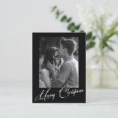 Carte Postale Noël minimal | Photo simple en noir et blanc (Debout devant)