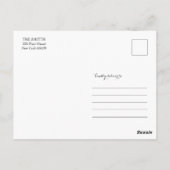 Carte Postale Noël minimal | Photo simple en noir et blanc (Dos)