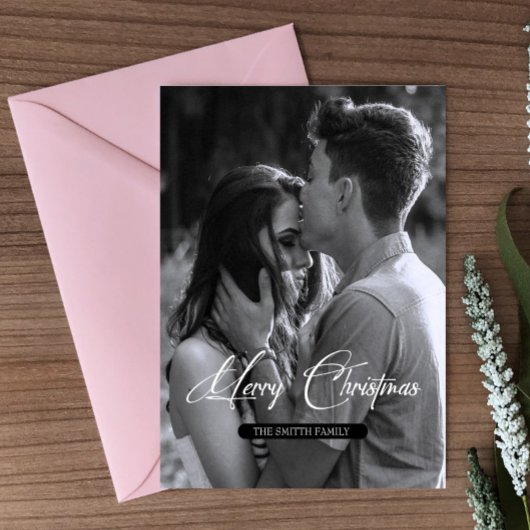 Carte Postale Noël minimal | Photo simple en noir et blanc