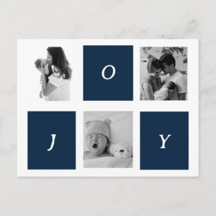 Carte Postale Noël minimaliste   Simple Photo en Noir et Blanc 