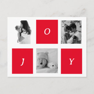 Carte Postale Noël minimaliste | Simple Photo en Noir et Blanc