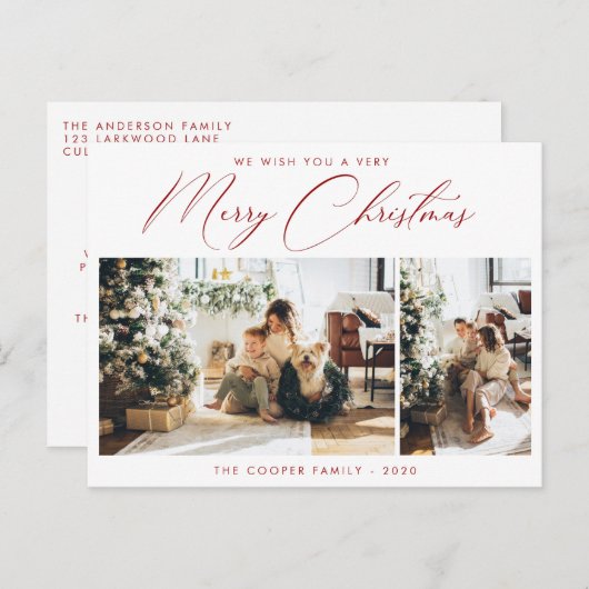 Carte postale | Noël moderne (Devant / Derrière)