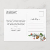 Carte Postale Noël Moderne Brosse Script 4 PHOTO Salutation (Dos)